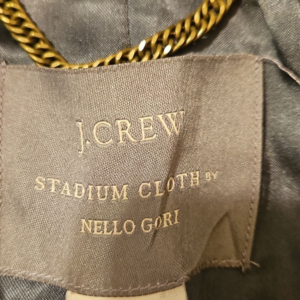 J Crew Gray Stadium Cloth Nello Gori Wool Peacoat Jacket Double Breasted Size 2 - Picture 6 of 10